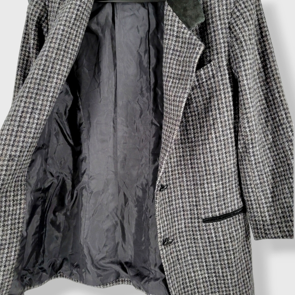 VINTAGE CASUAL CORNER Houndstooth Tweed Blazer Grey - Picture 11 of 17